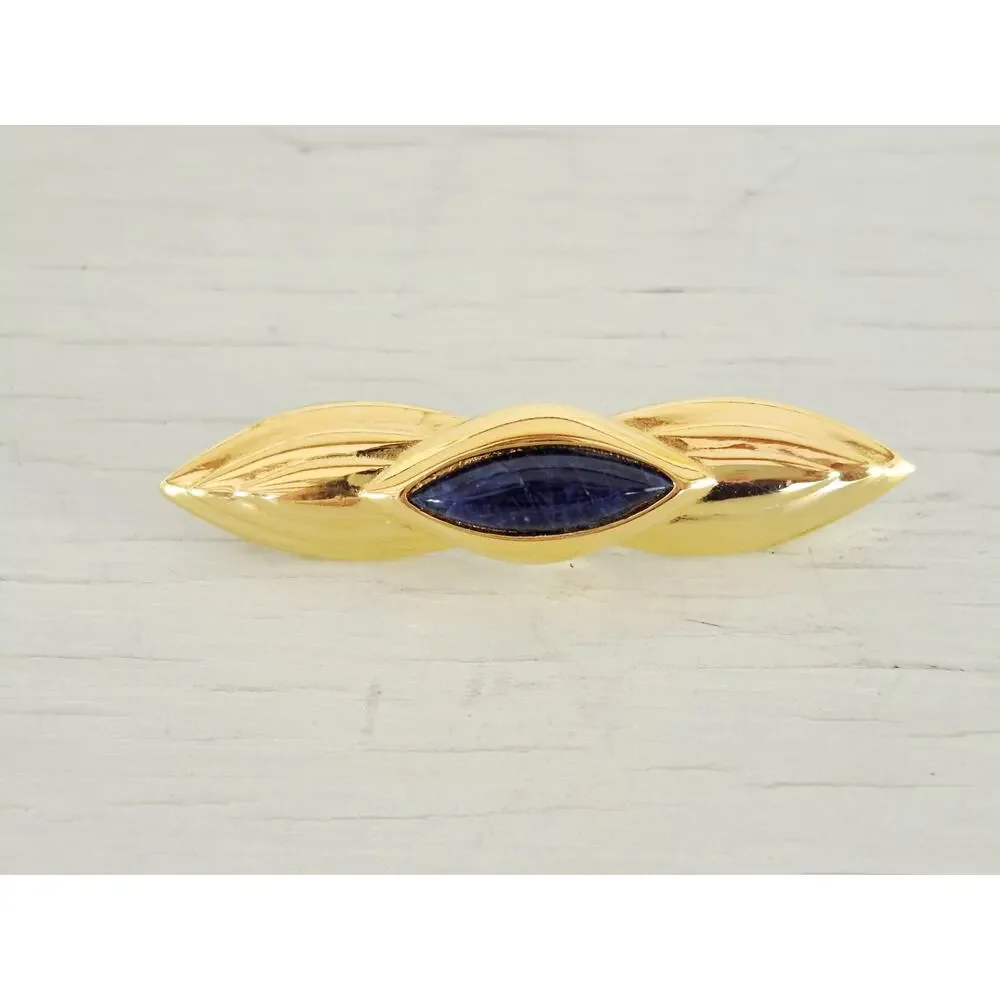 Vintage 1996 Gloria Johnson Black and Gold-tone Brooch